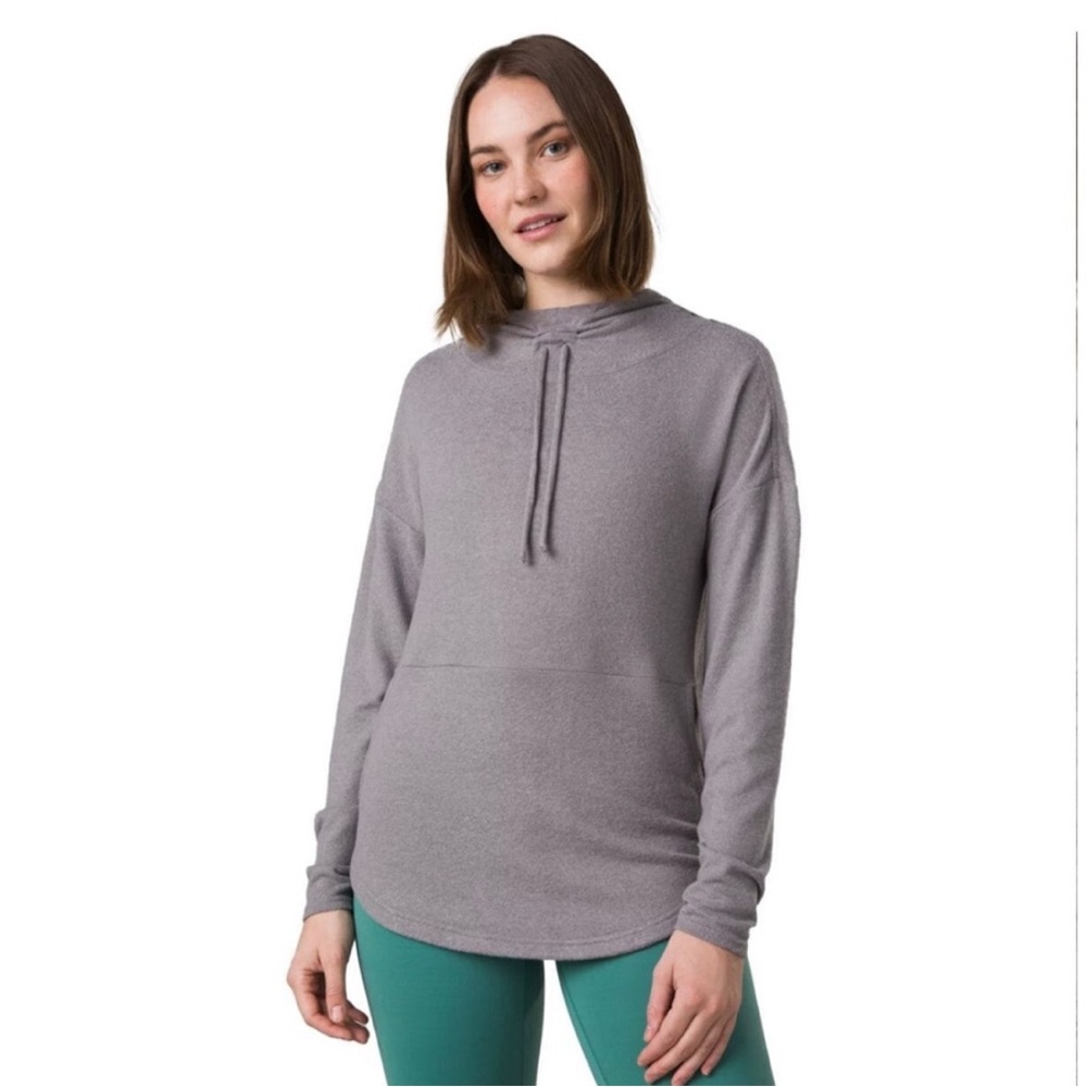 Prana Gray Foresta Soft Pullover Hooded Knit Top size XL